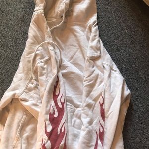 Brandy Melville hoody with fire on arms
